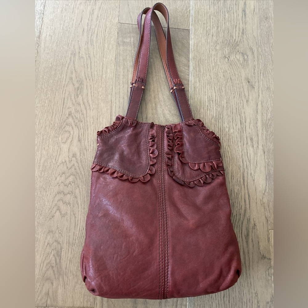 Lucky Brand vintage Rocken Ruffles Ref Italian Leather Shoulder Bag
